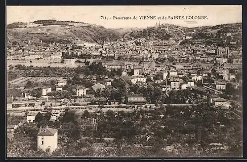 AK Vienne, Panorama de Vienne et de Sainte-Colombe