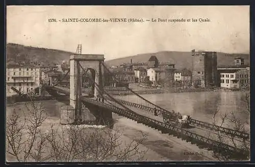 AK Sainte-Colombe-lès-Vienne, Le Pont suspendu et les Quais