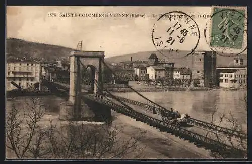 AK Sainte-Colombe-lès-Vienne, Le pont suspendu et les quais