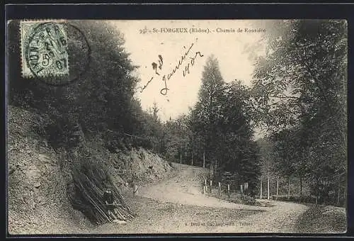 AK St-Forgeux, Chemin de Ronzière dans la forêt