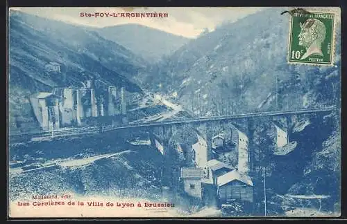 AK Sainte-Foy-l`Argentière, Les Carrières de la Ville de Lyon à Brussieu