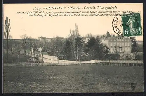 AK Lentilly, Vue générale de Cruzols et ancien fief du XIVe siècle