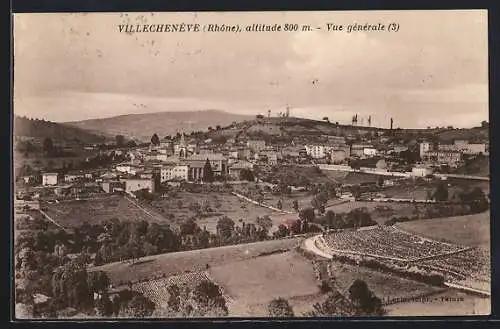 AK Villechenève, Vue générale à 800 m d`altitude