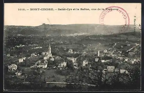 AK Saint-Cyr, Saint-Cyr et la Saône, vus de la terrasse