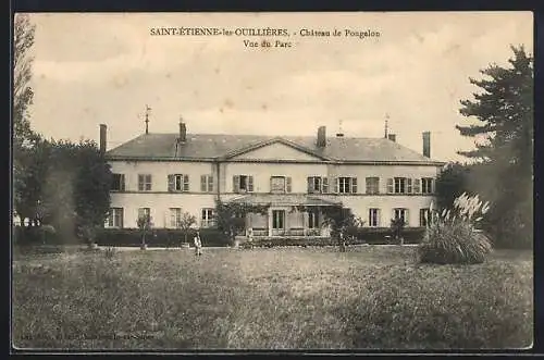 AK Saint-Étienne-les-Ouillières, Château de Pougelon, Vue du Parc