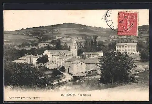 AK Ronno, Vue générale du village et des collines environnantes