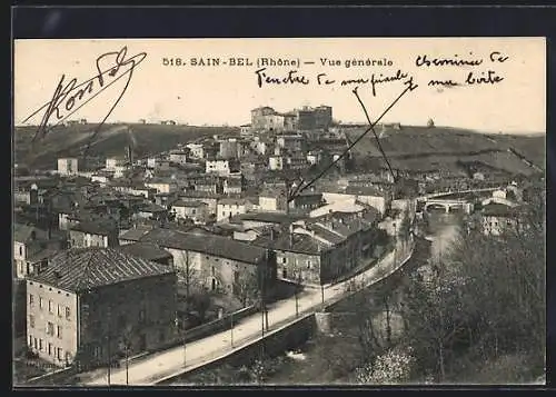 AK Sain-Bel, Vue générale du village et des collines environnantes