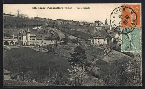 AK Souzy-l`Argentière, Vue générale du village et paysages environnants