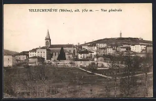 AK Villechenève, Vue générale du village à 750 m d`altitude