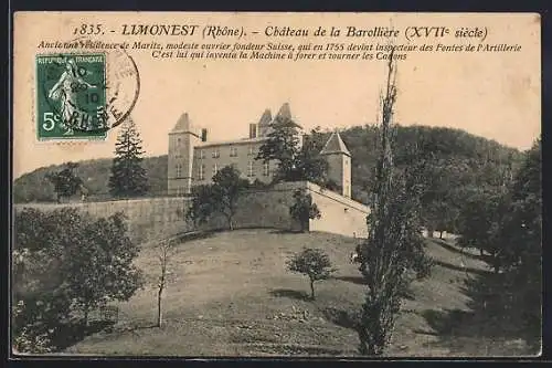 AK Limonest, Château de la Barollière (XVIIe siècle) et paysage environnant