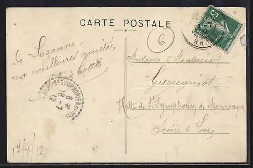 AK Lozanne, La passerelle et chemin des Sables le long de la rivière