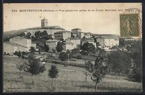 AK Montrottier, Vue générale, prise de la Croix Matillon (alt. 700 m)