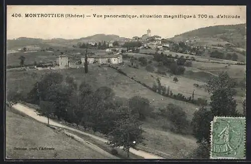 AK Montrottier, Vue panoramique, situation magnifique à 700 m d`altitude