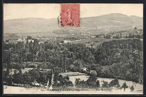 AK Marcilly-d`Azergues, Vue générale du paysage verdoyant et vallonné