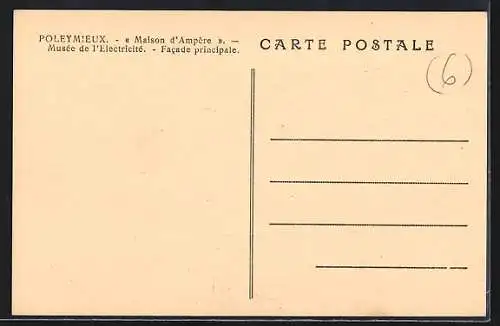 AK Poleymieux, Maison d`Ampère, Musée de l`électricité, Facade principale