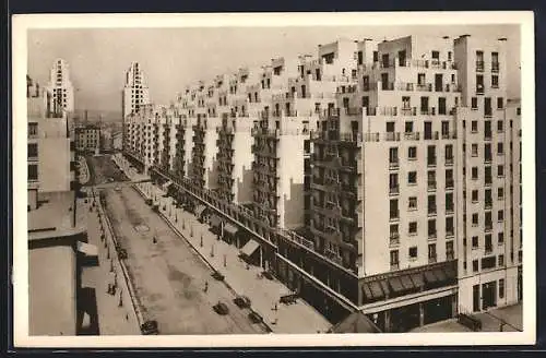 AK Villeurbanne, Avenue de l`Hôtel-de-Ville et les deux tours de 18 étages