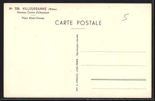 AK Villeurbanne, Nouveau Centre d`Urbanisme Place Albert-Thomas