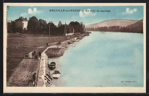 AK Neuville-sur-Saône, Un coin de paysage