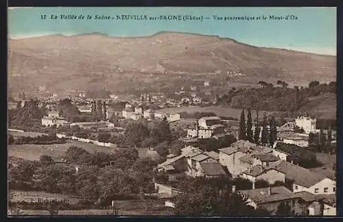 AK Neuville-sur-Saône, Vue panoramique et le Mont d`Or