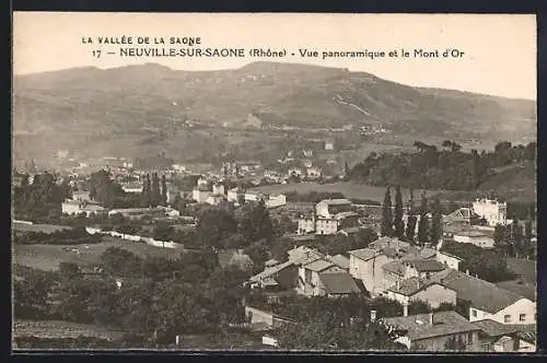 AK Neuville-sur-Saône, Vue panoramique et le Mont d`Or