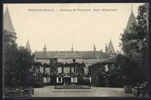 AK Odenas, Château de Pierreux, Cour d`honneur