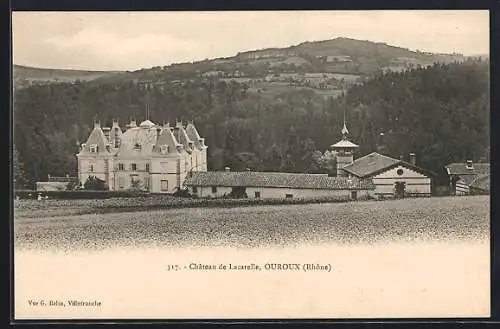 AK Ouroux, Château de Lacarelle avec paysages environnants