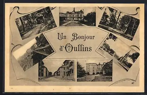 AK Oullins, Un Bonjour d`Oullins avec vues multiples de la ville