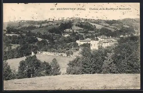 AK Montrottier, Château de la Roullière et paysage environnant