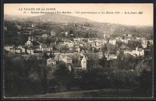 AK Saint-Rambert-l`Île-Barbe, Vue panoramique et les Monts d`Or