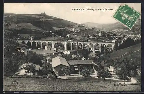 AK Tarare, Le Viaduc et paysage vallonné