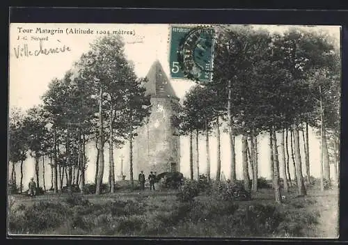 AK Villechenève, Tour Matagrin entourée de forêt à 1004 mètres d`altitude