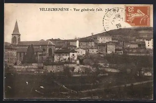 AK Villechenève, Vue générale (alt. 750 m)