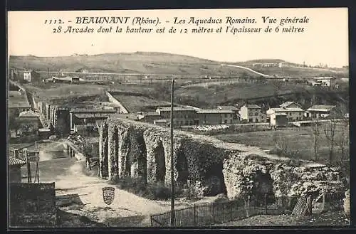 AK Beaunant, Les Aqueducs Romains, vue générale des 28 arcades de 12m de haut et 6m d`épaisseur