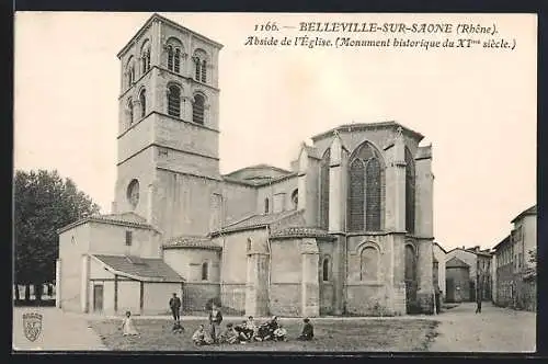 AK Belleville-sur-Saône, Abside de l`Église (Monument historique du XIe siècle)