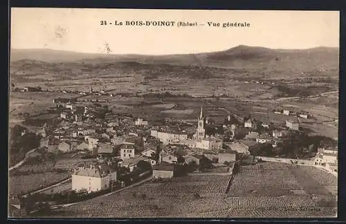 AK Le Bois-d`Oingt, Vue générale du village et des paysages environnants