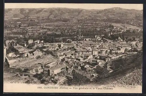 AK Condrieu, Vue générale et le Vieux Château