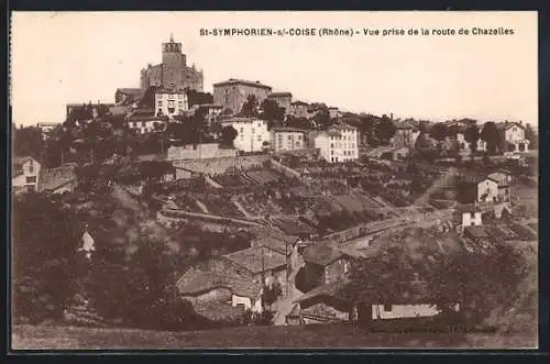 AK St-Symphorien-sur-Coise, Vue prise de la route de Chazelles