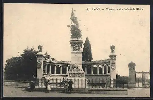 AK Lyon, Monument des Enfants du Rhône