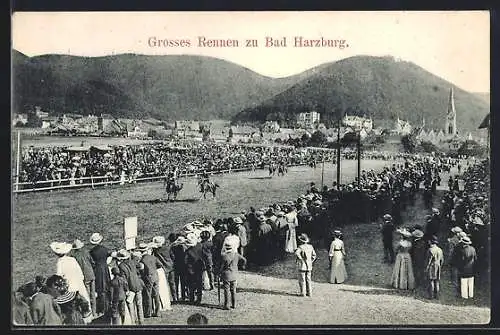 AK Bad Harzburg, Grosses Rennen, Zuschauer an der Pferderennbahn