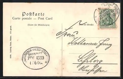 AK Hattenheim a. Rh., Ortspartie, Rheindampfer Elsa vor der Ortschaft