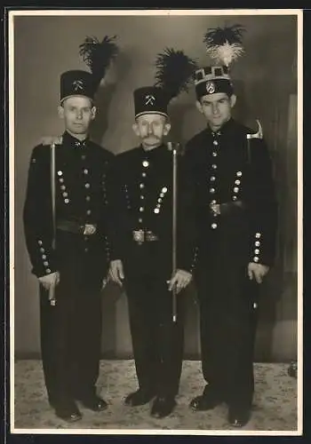 Foto-AK Auerbach /Opf., Bergmänner des Bergknappenvereines in Uniform