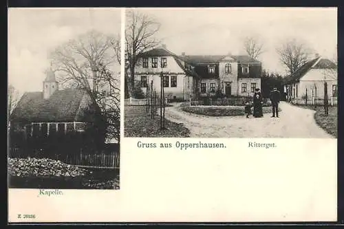 AK Oppershausen, Kapelle und Rittergut