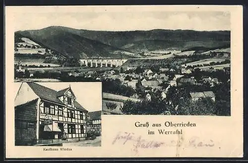 AK Oberrieden / Werra, Panorama und Kaufhaus Windus