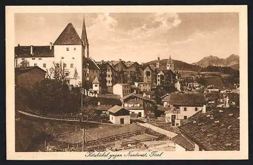 AK Kitzbühel /Tirol, Ortsansicht gegen Nordwest aus der Vogelschau