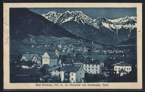 AK Bad Medratz /Tirol, Totalansicht mit Nordkette