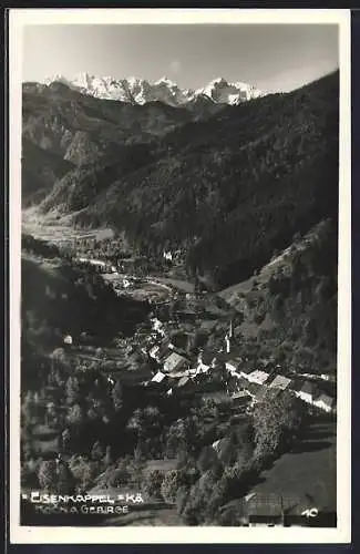 AK Eisenkappel /Kärnten, Totalansicht mit Kocna-Gebirge aus der Vogelschau