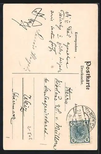AK Wien, Theodor Körner-Denkmal Döblinger Hauptstrasse, Enthüllung 29.10.1905