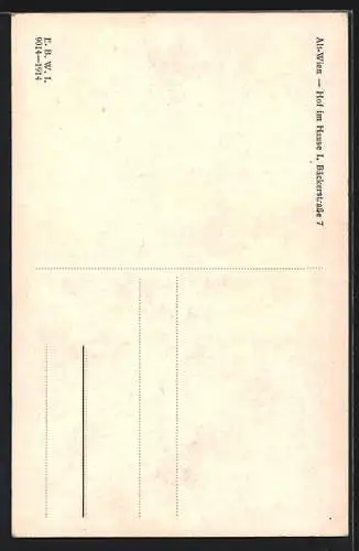 AK Wien, Hof im Hause Bäckerstrasse 7 von oben gesehen
