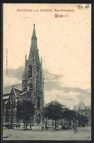 AK Wien, Pfarrkirche zur heiligen Elisabeth, Karolinenplatz