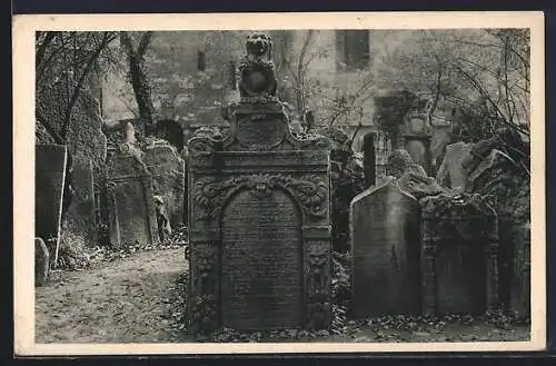 AK Praha, Josefov, Zidovský hrbitov, Jüdischer Friedhof, Grabsteine